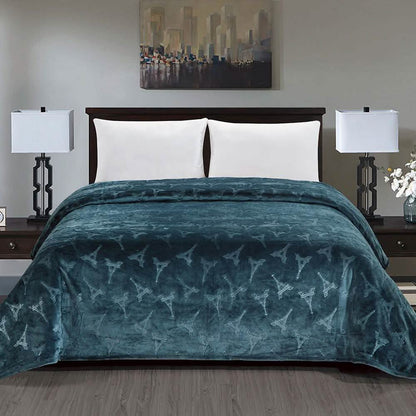 Embossed Premium Flannel Fleece Blanket - Eiffel Tower Design DailySale