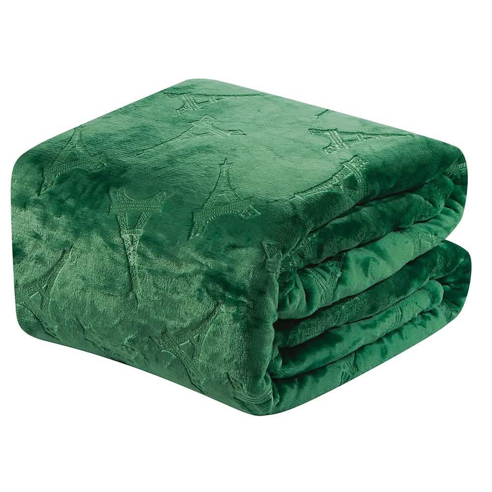 Embossed Premium Flannel Fleece Blanket - Eiffel Tower Design DailySale
