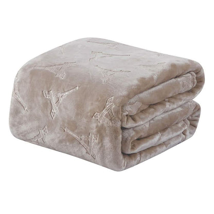 Embossed Premium Flannel Fleece Blanket - Eiffel Tower Design DailySale