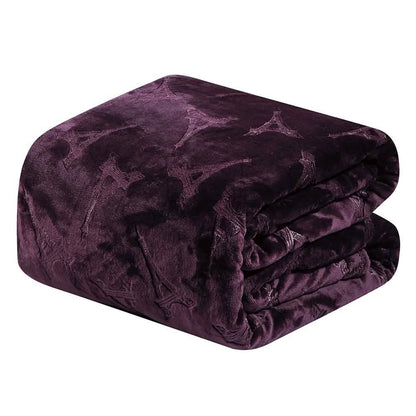 Embossed Premium Flannel Fleece Blanket - Eiffel Tower Design DailySale