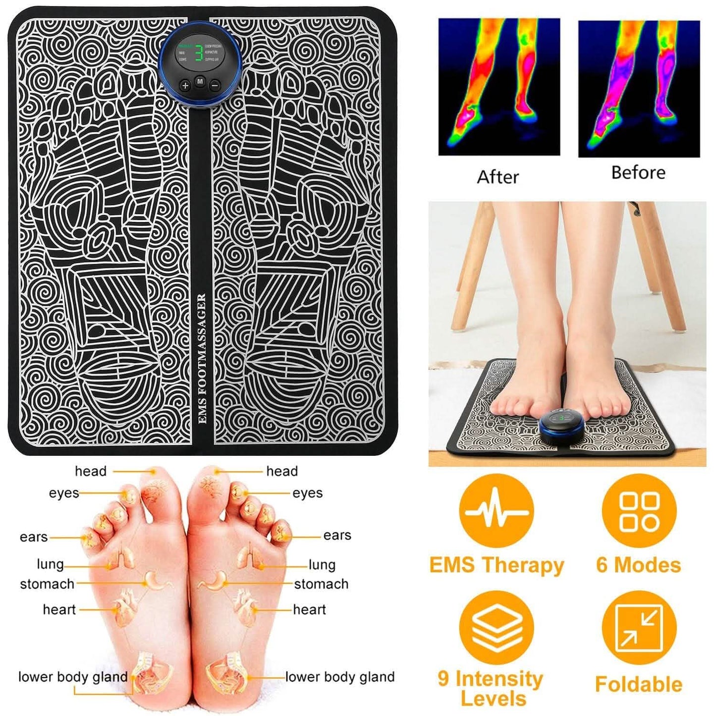 EMS Foot Massage Pad Electric Stimulator DailySale