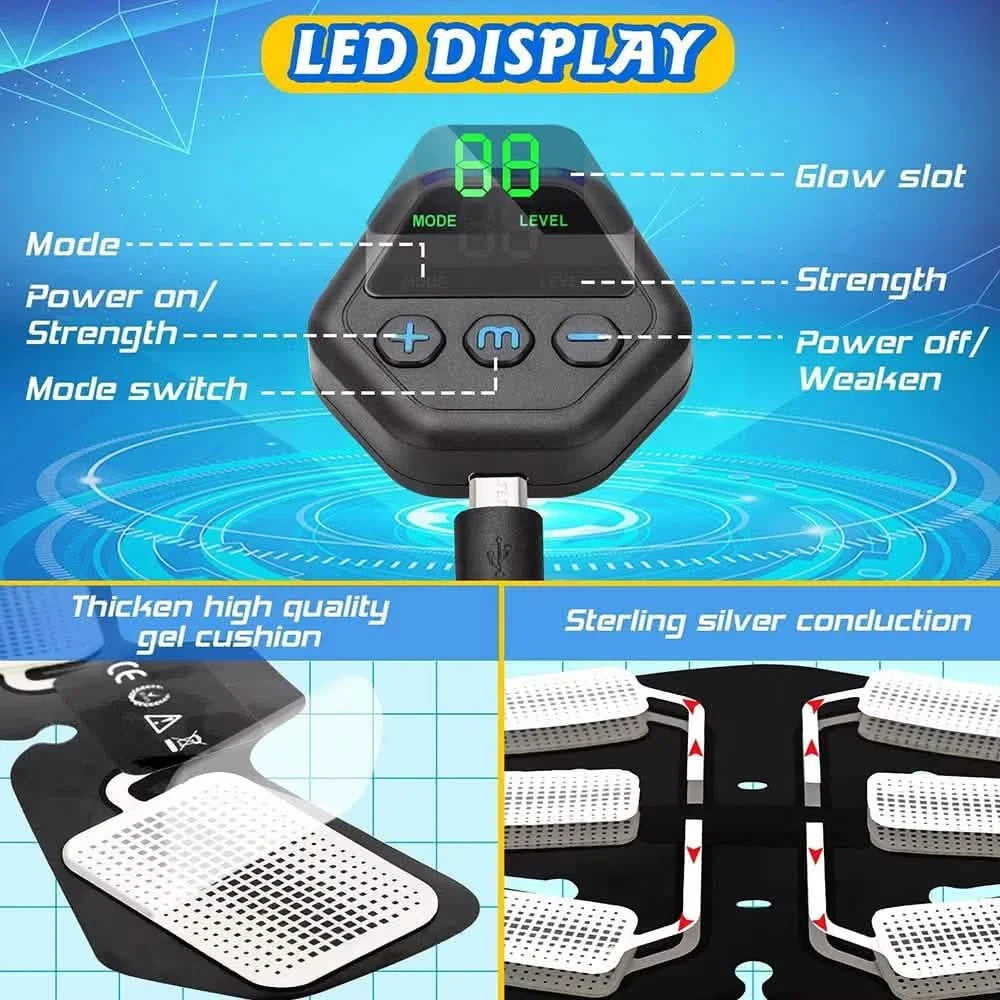 EMS Muscle Stimulator LCD Screen USB Rechargeable Portable Trainer DailySale
