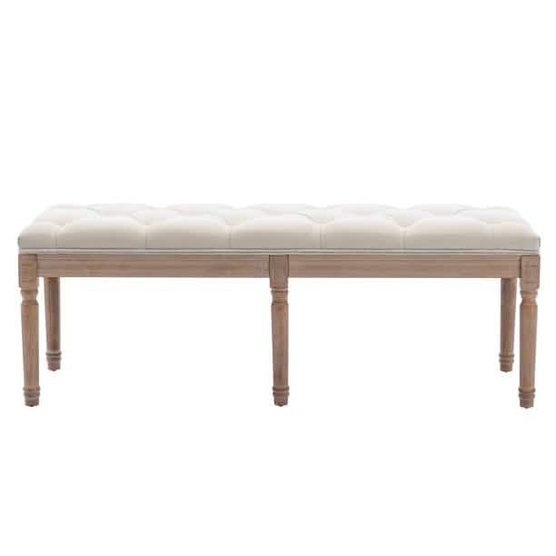 End of Bed Bench Upholstered Entryway Bench French Benchwith Rubberwood Legs DailySale