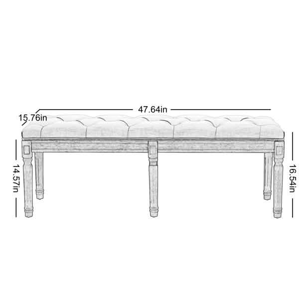 End of Bed Bench Upholstered Entryway Bench French Benchwith Rubberwood Legs DailySale
