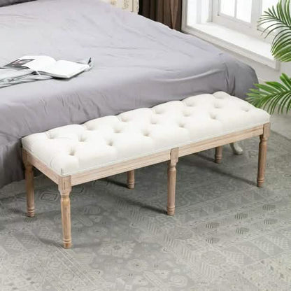 End of Bed Bench Upholstered Entryway Bench French Benchwith Rubberwood Legs DailySale