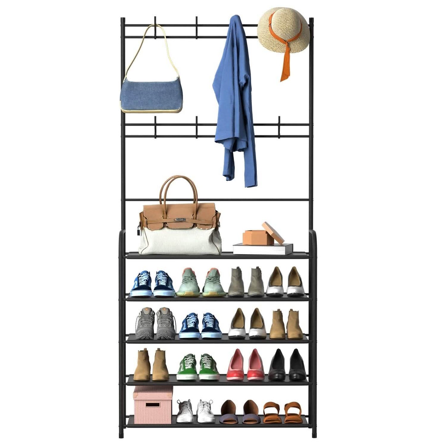 Entryway Coat Hat Rack Shoe Storage Shelf DailySale