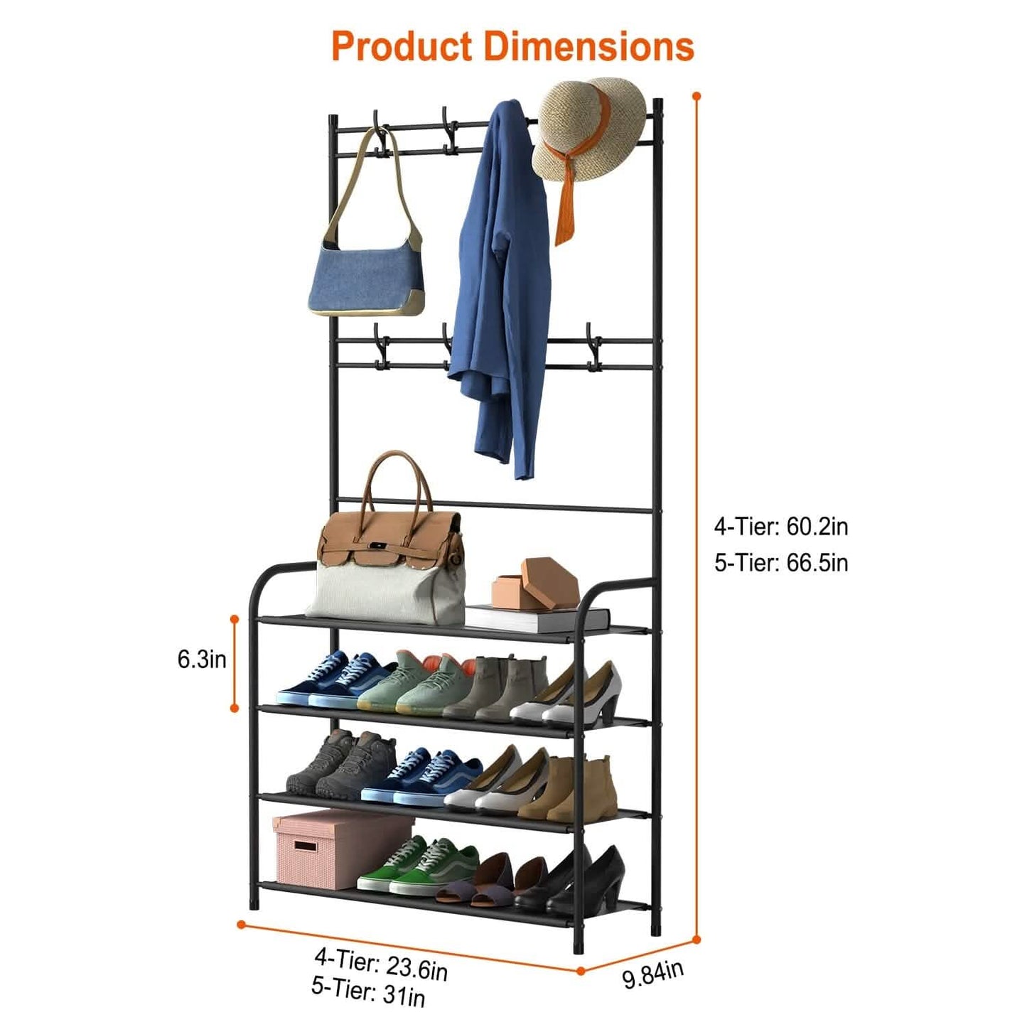Entryway Coat Hat Rack Shoe Storage Shelf DailySale