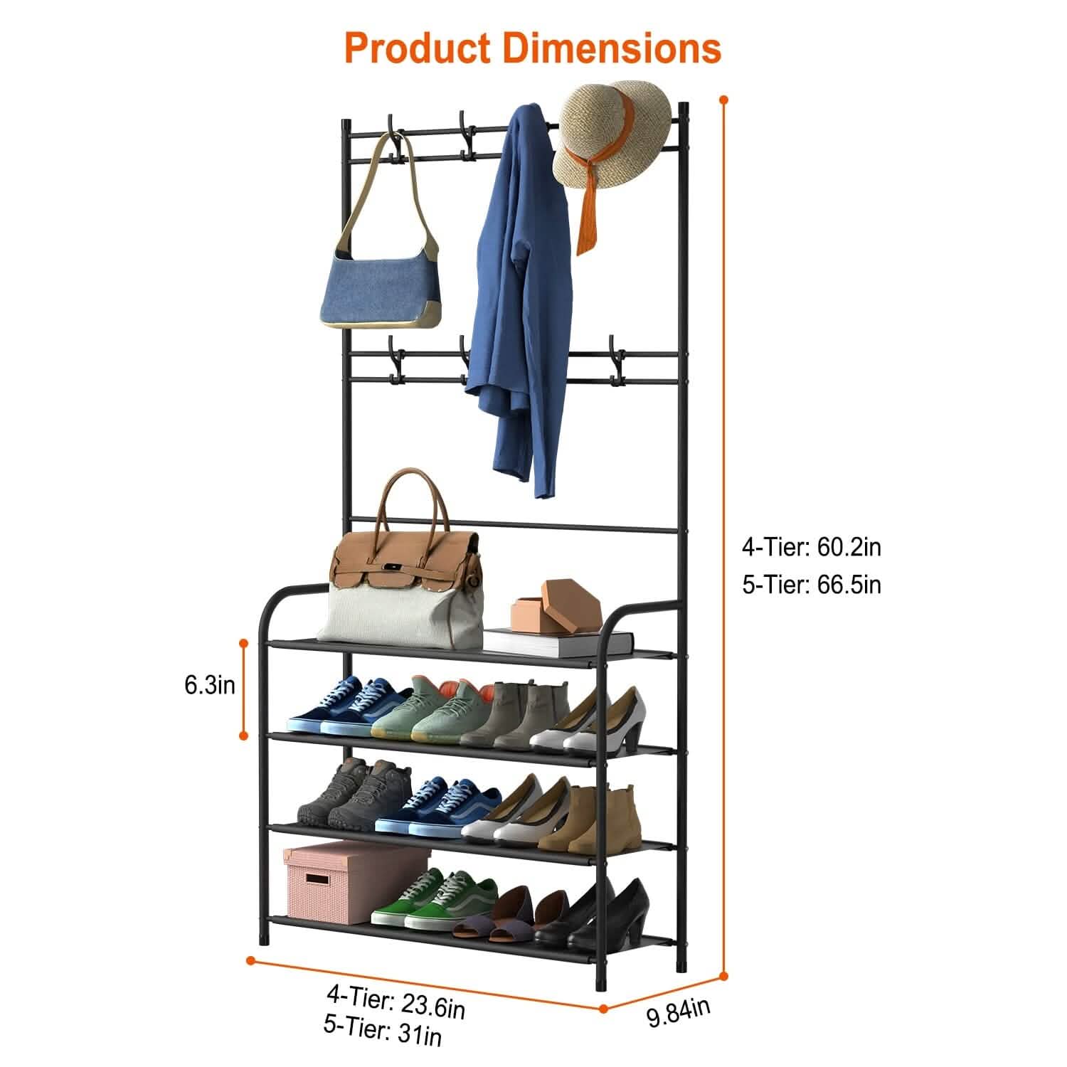Entryway Coat Hat Rack Shoe Storage Shelf DailySale