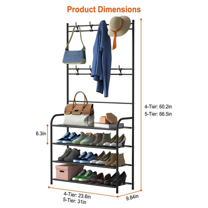 Entryway Coat Hat Rack Shoe Storage Shelf DailySale