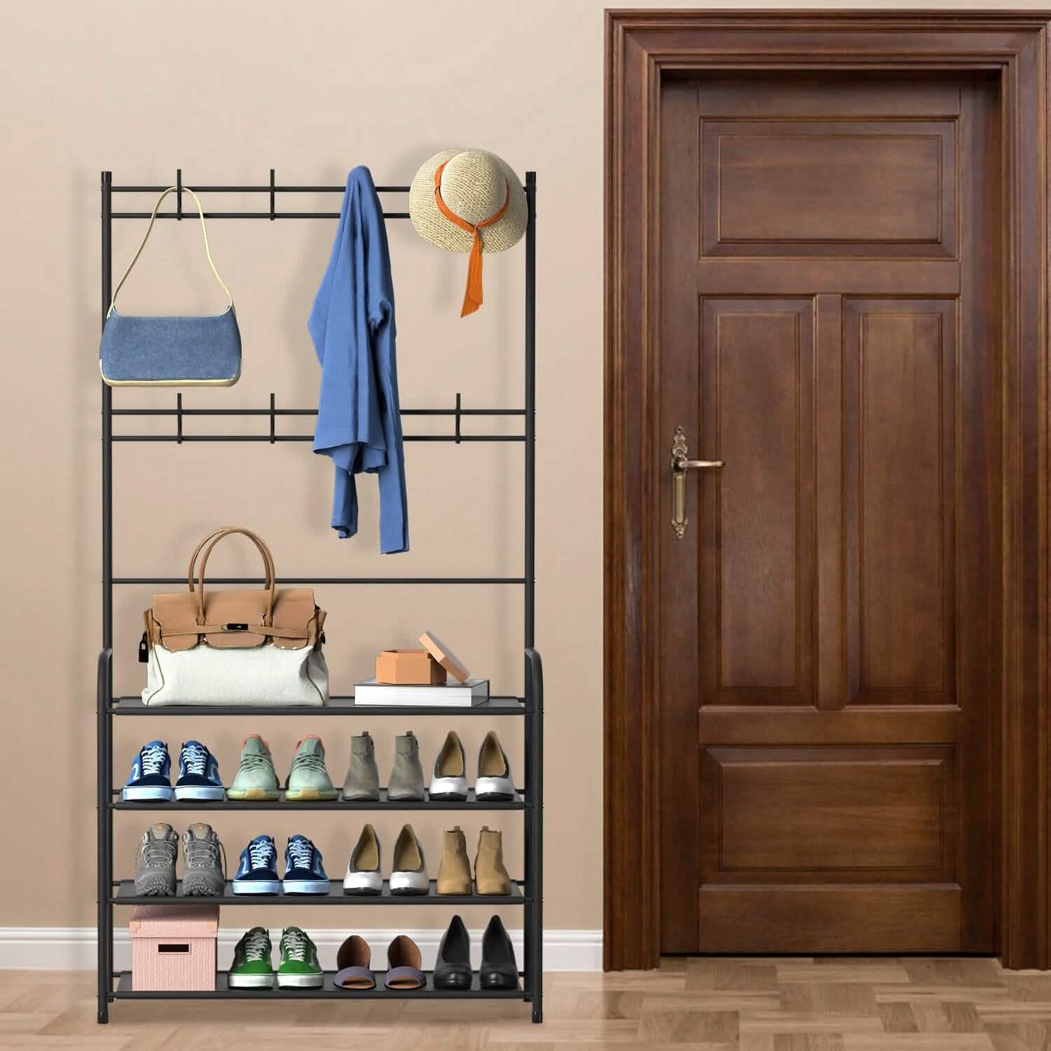Entryway Coat Hat Rack Shoe Storage Shelf DailySale