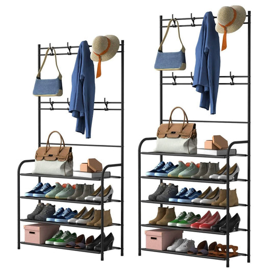 Entryway Coat Hat Rack Shoe Storage Shelf DailySale
