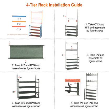 Entryway Coat Hat Rack Shoe Storage Shelf DailySale