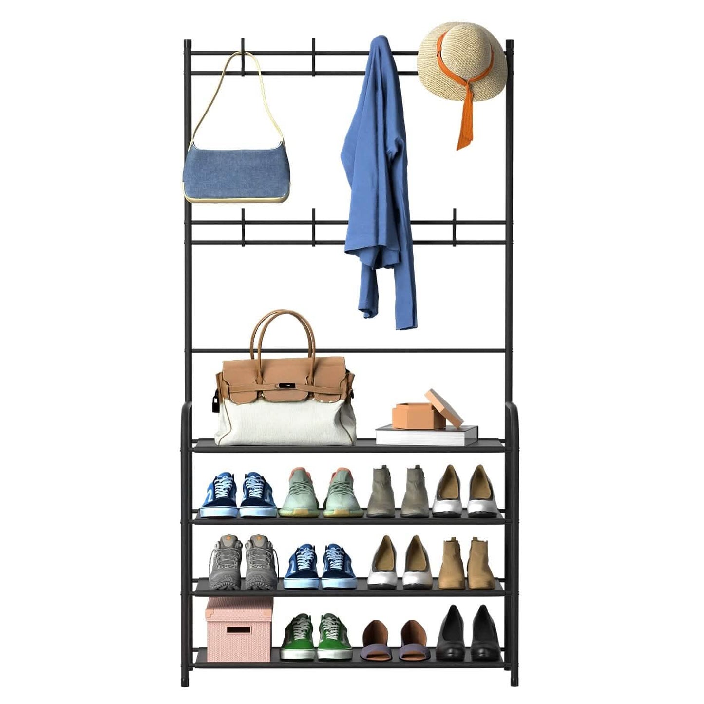 Entryway Coat Hat Rack Shoe Storage Shelf DailySale