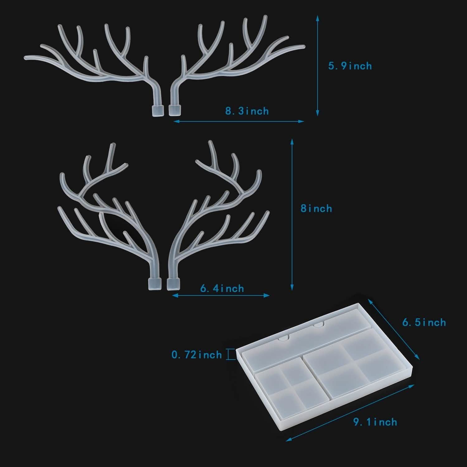 Epoxy Resin Silicone Molds Antlers Tree Branch Tray Jewelry Displayed Organizer DailySale