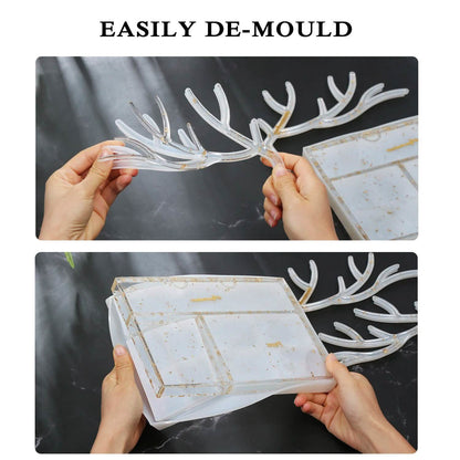 Epoxy Resin Silicone Molds Antlers Tree Branch Tray Jewelry Displayed Organizer DailySale