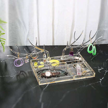 Epoxy Resin Silicone Molds Antlers Tree Branch Tray Jewelry Displayed Organizer DailySale