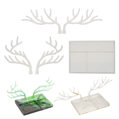 Epoxy Resin Silicone Molds Antlers Tree Branch Tray Jewelry Displayed Organizer DailySale
