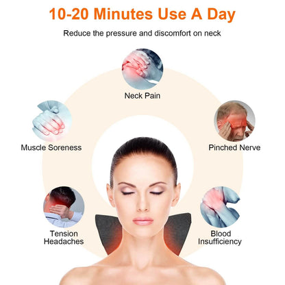 Ergonomic Heated Neck Stretcher Cervical Traction Therapy Pillow with Graphene Heating Pad DailySale