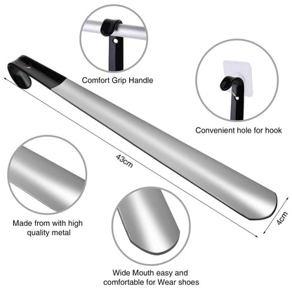 Ergonomic Stainless Steel Easy Grip Long Handle Shoe Horn DailySale