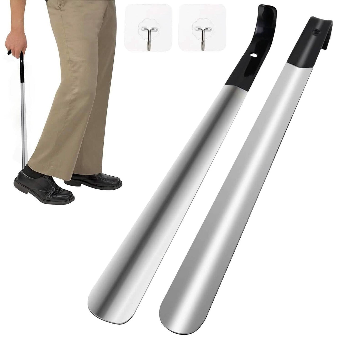 Ergonomic Stainless Steel Easy Grip Long Handle Shoe Horn DailySale
