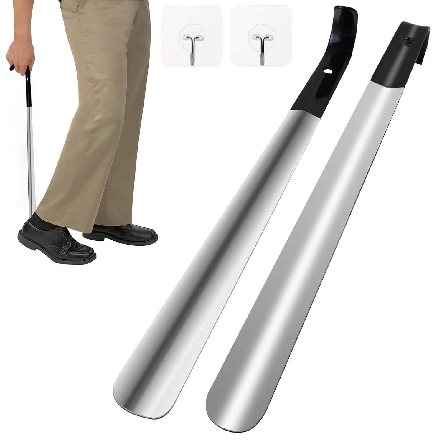 Ergonomic Stainless Steel Easy Grip Long Handle Shoe Horn DailySale
