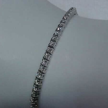 Estate 2.10CTW Natural Diamond Tennis Bracelet 14K White Gold 7" DailySale