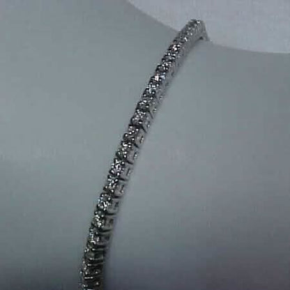 Estate 2.10CTW Natural Diamond Tennis Bracelet 14K White Gold 7" DailySale