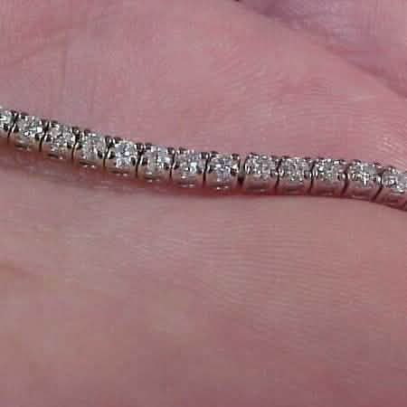 Estate 2.10CTW Natural Diamond Tennis Bracelet 14K White Gold 7" DailySale