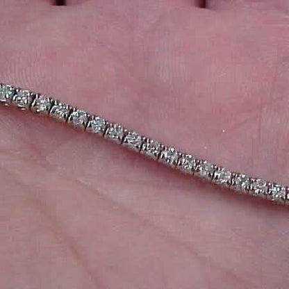 Estate 2.10CTW Natural Diamond Tennis Bracelet 14K White Gold 7" DailySale
