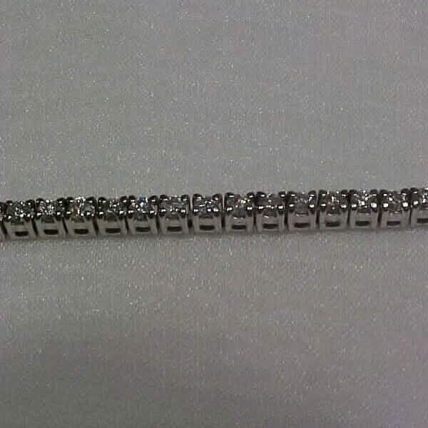 Estate 2.10CTW Natural Diamond Tennis Bracelet 14K White Gold 7" DailySale