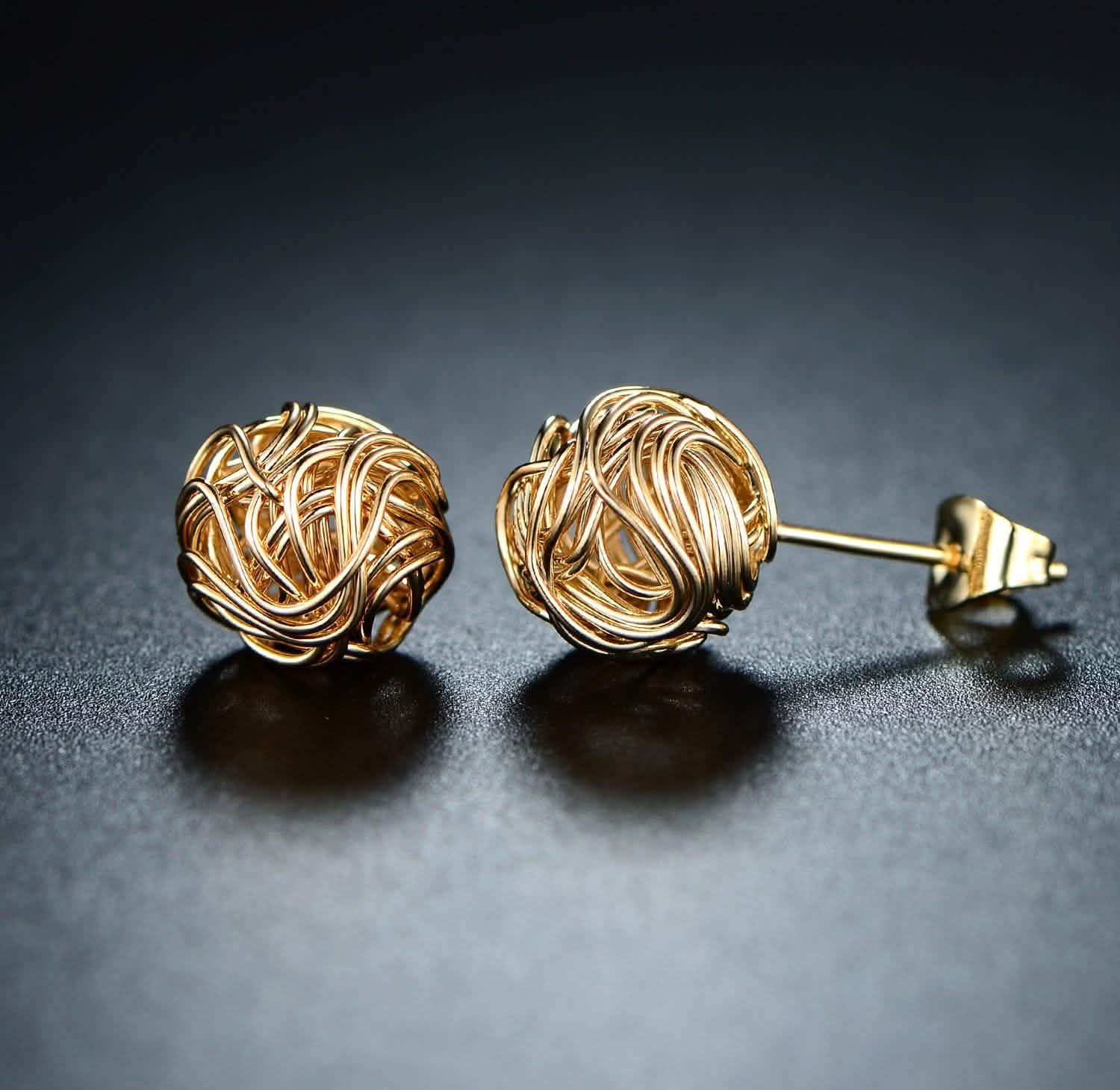 Euphir Love Knot Stud Earrings in 18K Gold Plating DailySale