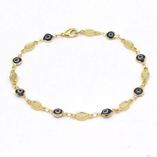 Evil Eye Anklet 10'' Blue High Polish DailySale