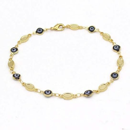 Evil Eye Anklet 10'' Blue High Polish DailySale