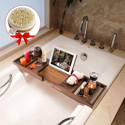 Expandable Bamboo Caddy Bath Tub Organizer Tray DailySale