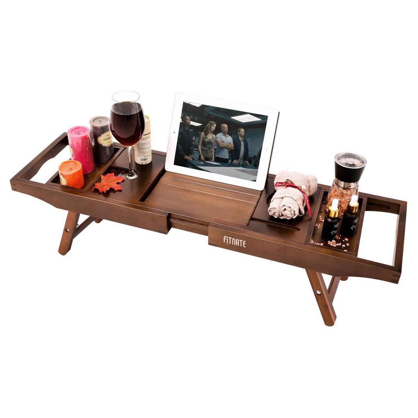 Expandable Bamboo Caddy Bath Tub Organizer Tray DailySale