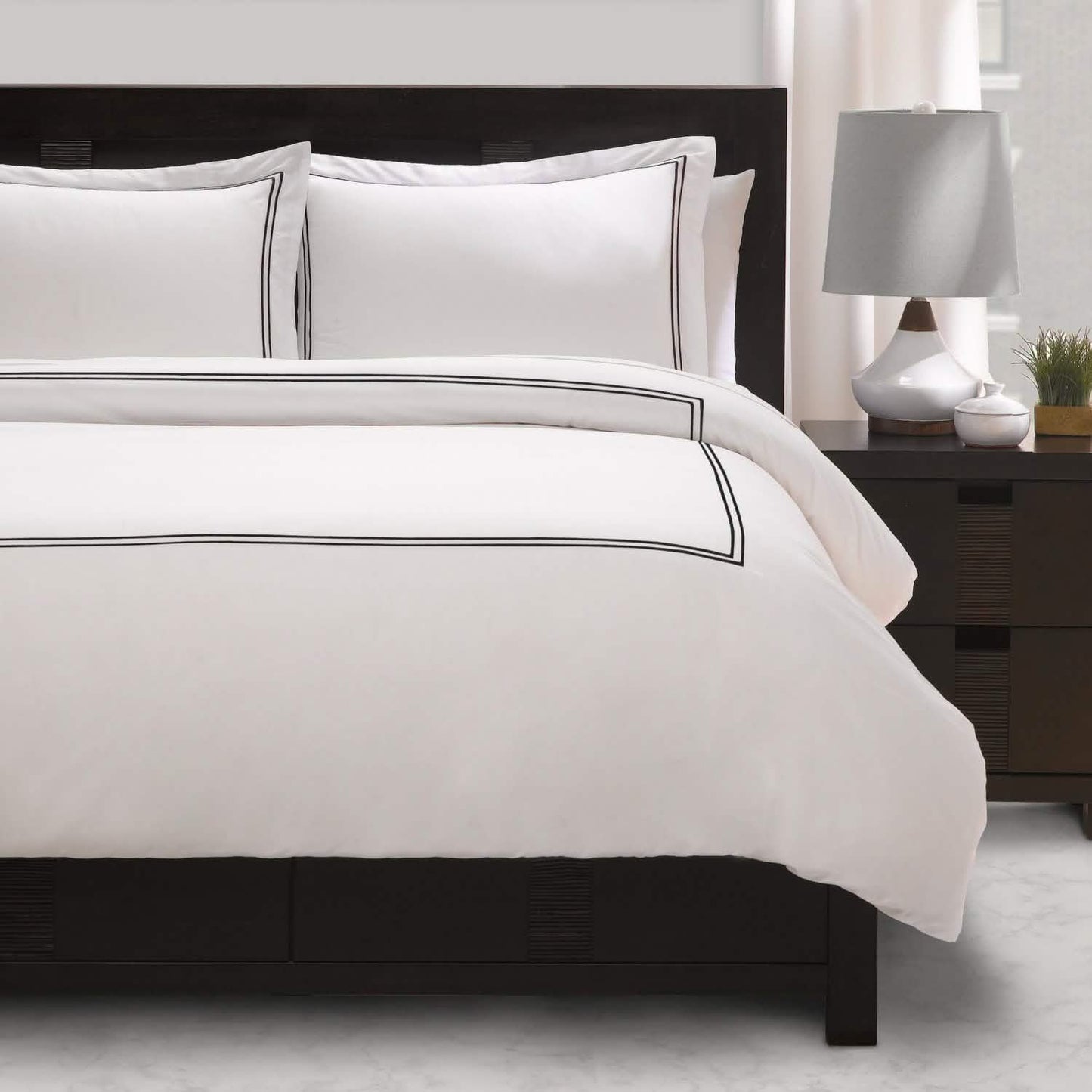 Exquisite Hotel Satin Stitched 100% Cotton Percale Duvet Set DailySale