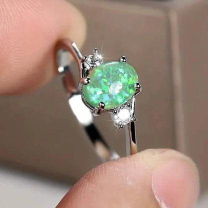 Exquisite Oval Artificial Opal Rings DailySale