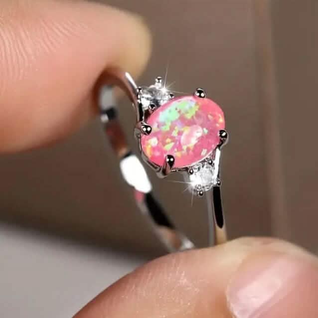 Exquisite Oval Artificial Opal Rings DailySale