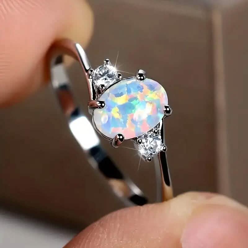Exquisite Oval Artificial Opal Rings DailySale