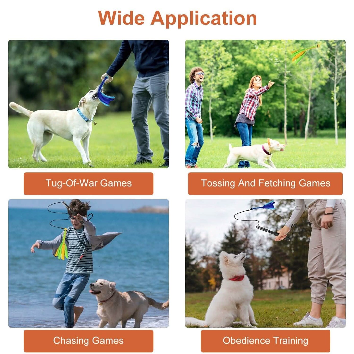 Extendable Dog Flirt Pole with 2 Replaceable Interactive Tail Toys DailySale
