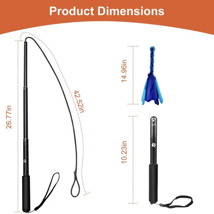 Extendable Dog Flirt Pole with 2 Replaceable Interactive Tail Toys DailySale