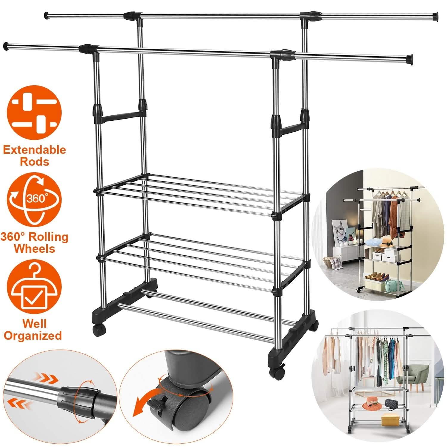 Extendable Garment Hanging Rack DailySale
