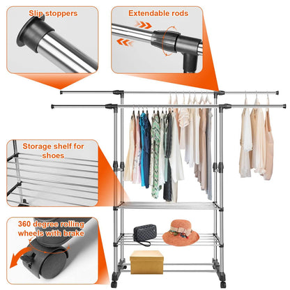 Extendable Garment Hanging Rack DailySale