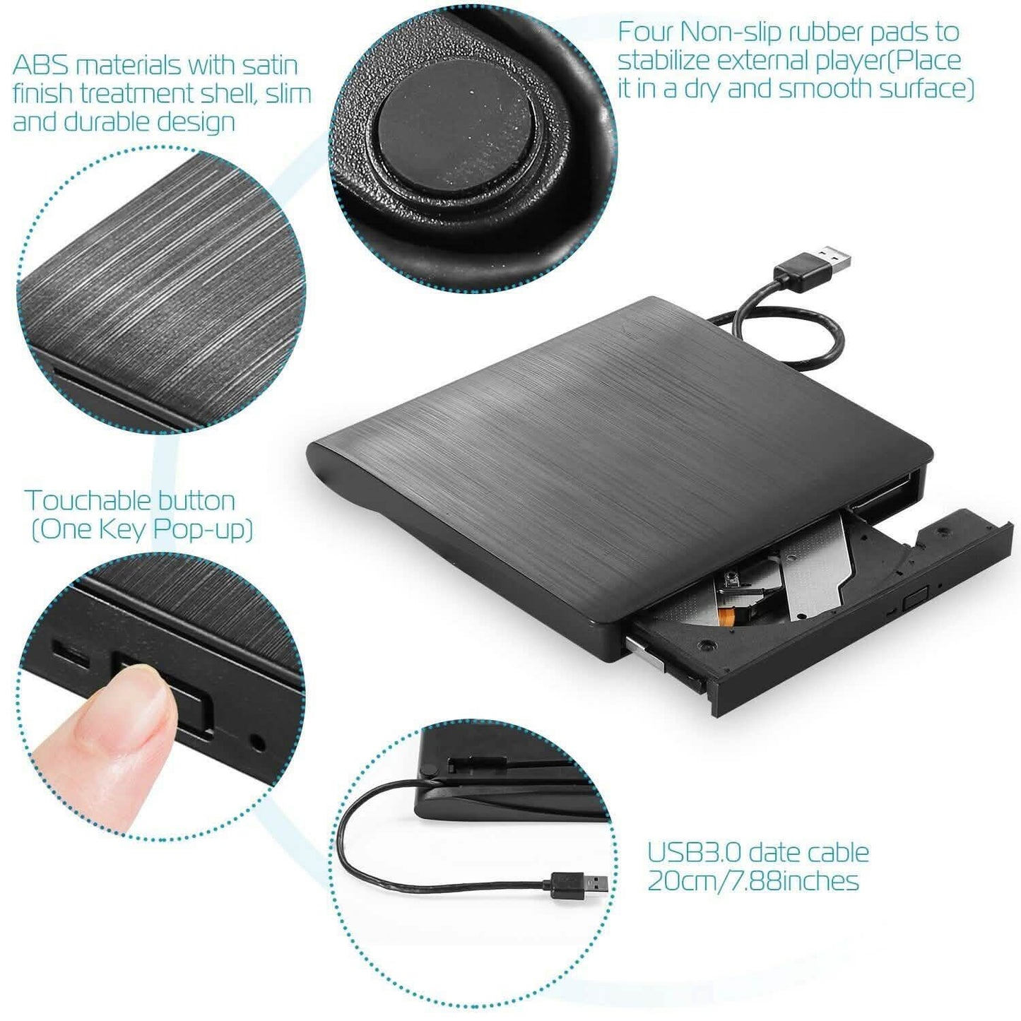 External CD DVD Drive USB 3.0 Slim DailySale