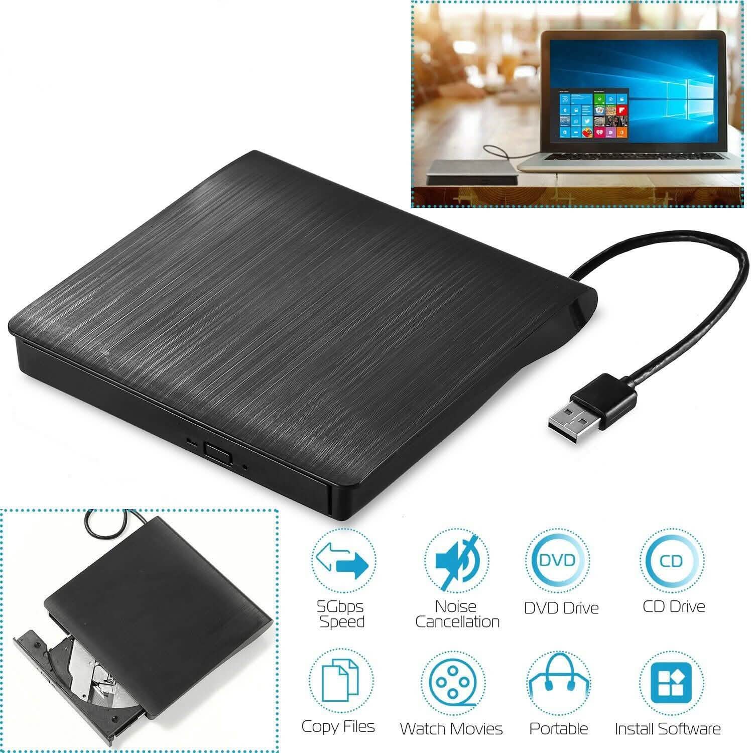 External CD DVD Drive USB 3.0 Slim DailySale