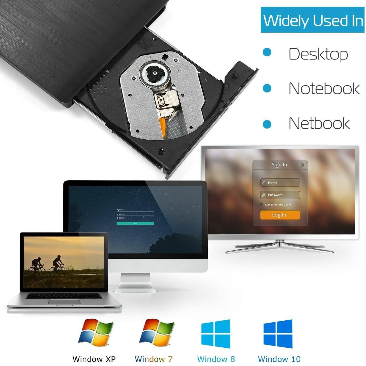 External CD DVD Drive USB 3.0 Slim DailySale