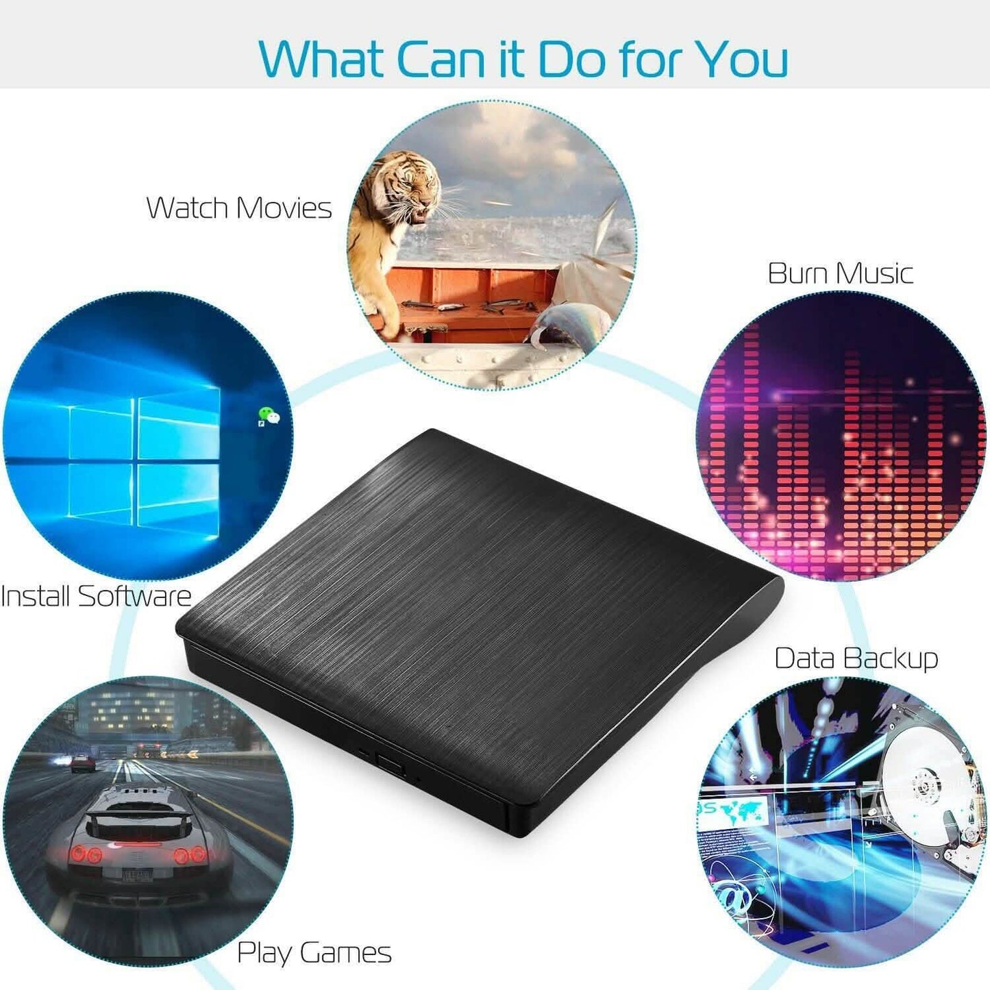 External CD DVD Drive USB 3.0 Slim DailySale
