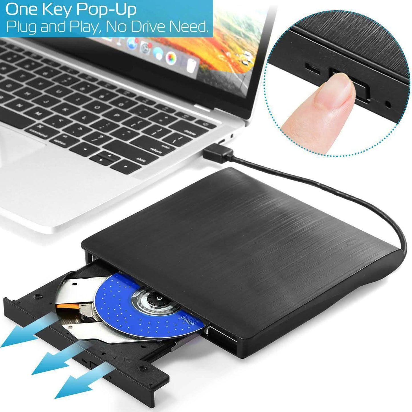 External CD DVD Drive USB 3.0 Slim DailySale