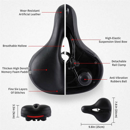 Extra Wide Big Bum Bike Seat Soft & Comfort Padded MTB Road Bicycle Gel Saddle Cushion DailySale