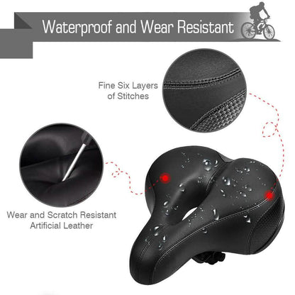 Extra Wide Big Bum Bike Seat Soft & Comfort Padded MTB Road Bicycle Gel Saddle Cushion DailySale